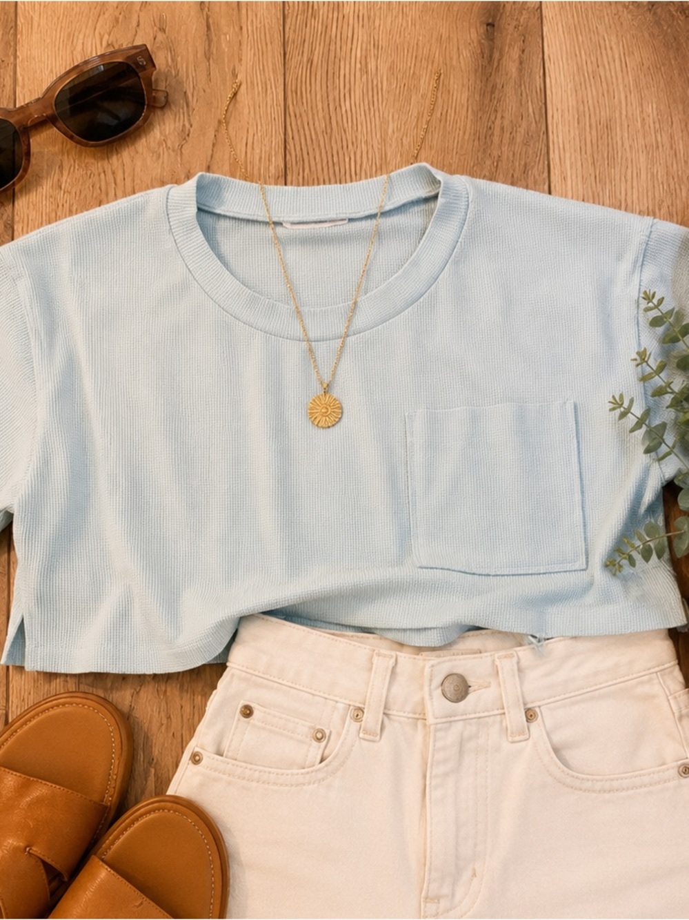 Altar'd State Mint Green Cropped Tee